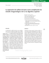 Image of La aspiración de sulfato de bario como complicación de estudio imagenológico de la vía digestiva superior